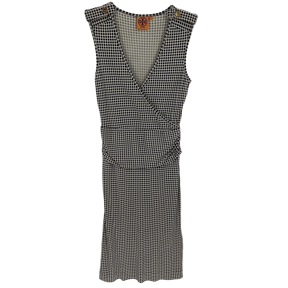 Tory Burch 100% Silk Polka Dot Sleeveless V-Neck Dress - Sz XS